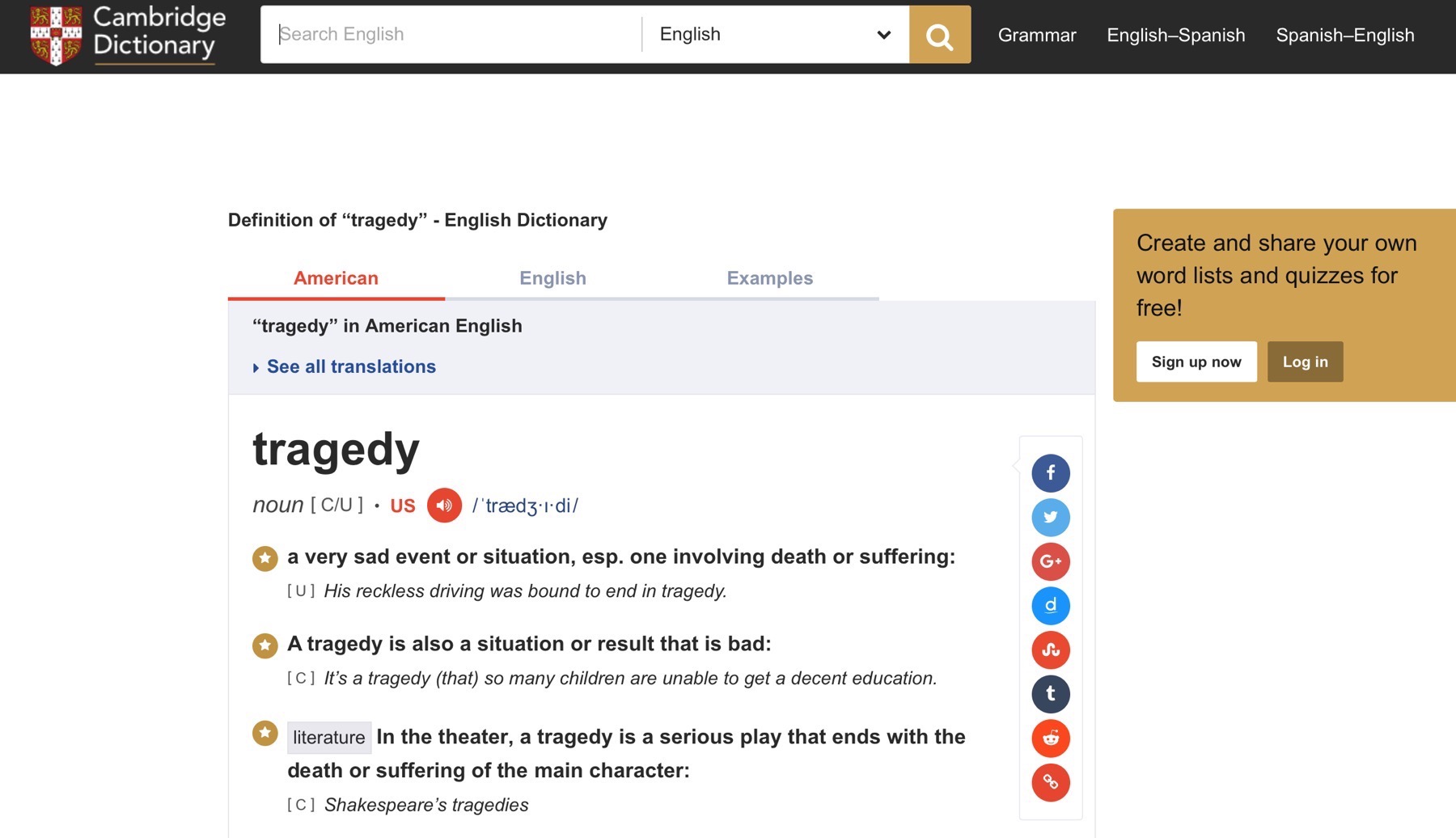 Tragedy Defined